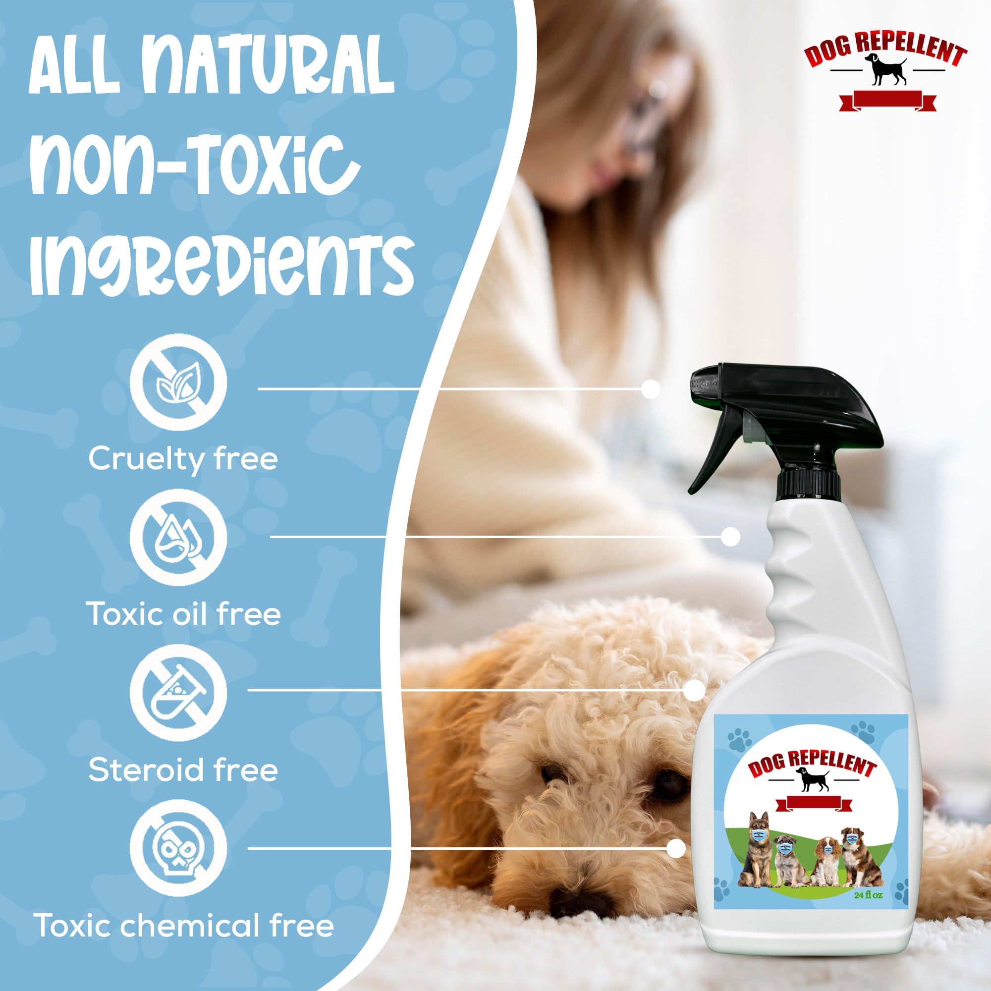 DOG REPELLENT Potty Training and Stop Chewing Spray 24 oz Dog Repellent